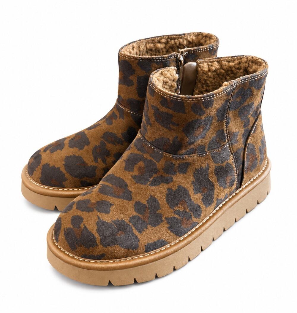 Universal Thread Malia Faux Fur Leopard Ankle Boots Women’s Size 6